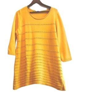 Vintage MyStyle, short sleeved knit plus Size  Yellow Sweater, Size 1X